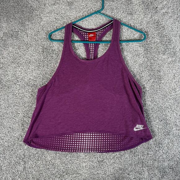 Nike Tank Top Womens Small Purple Mesh Racerback Athletic Workout 644345-550 - Picture 1 of 8